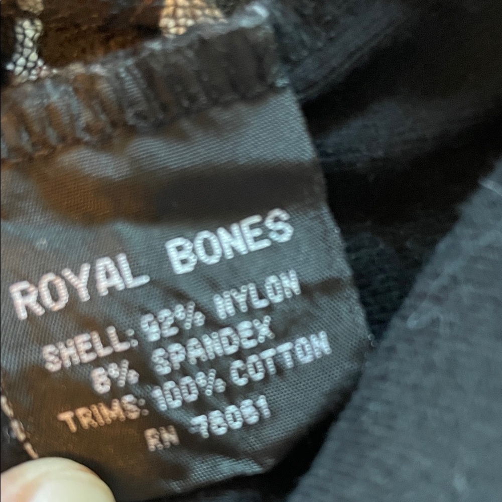 Royal Bones Black Floral Lace Zip Hoodie with Side Lace-Up - Picture 10 of 12